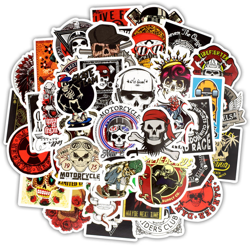 50 Skull Stickers