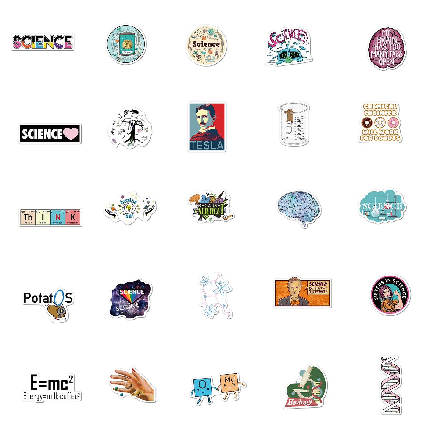 50 Mad Scientist Stickers