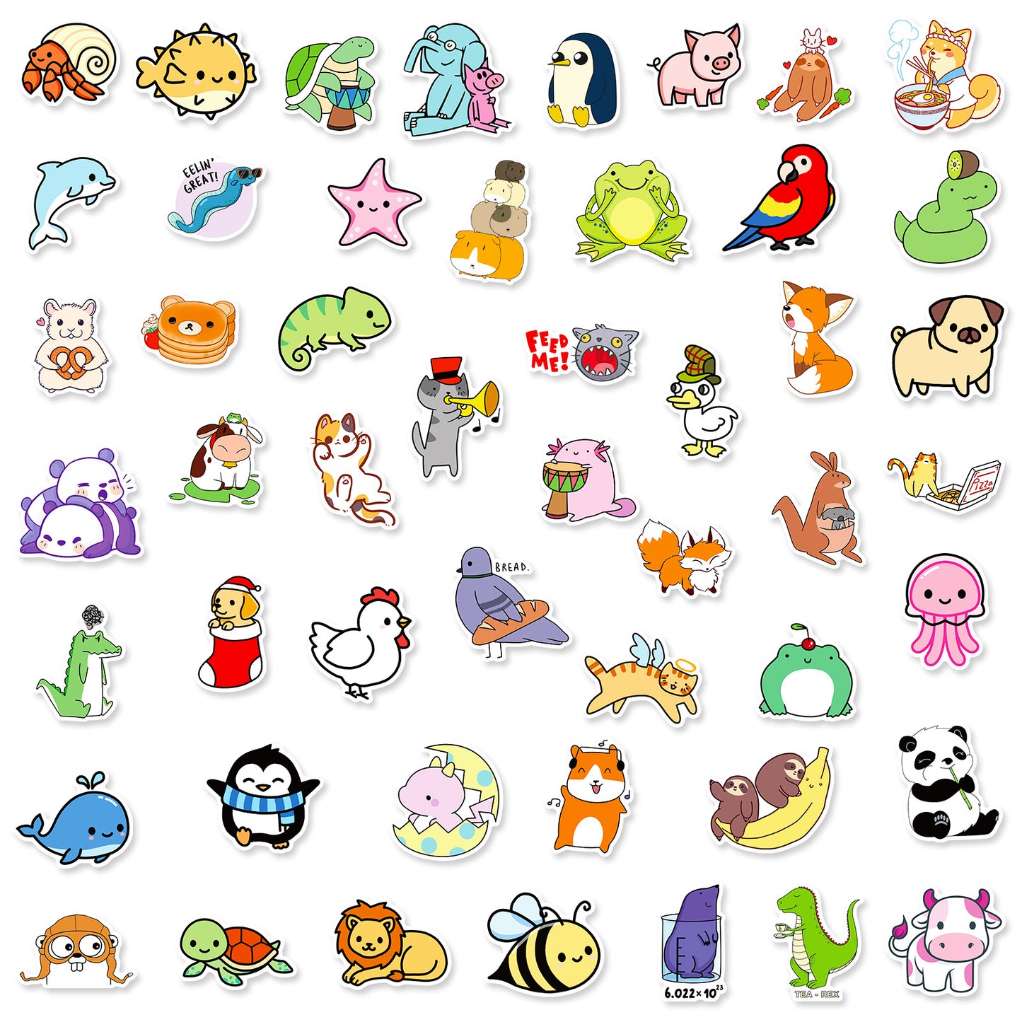 50 Cute Little Animal Stickers